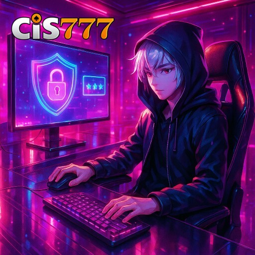 Imagem promocional da CIS777 destacando login estável, segurança avançada e bônus de boas-vindas